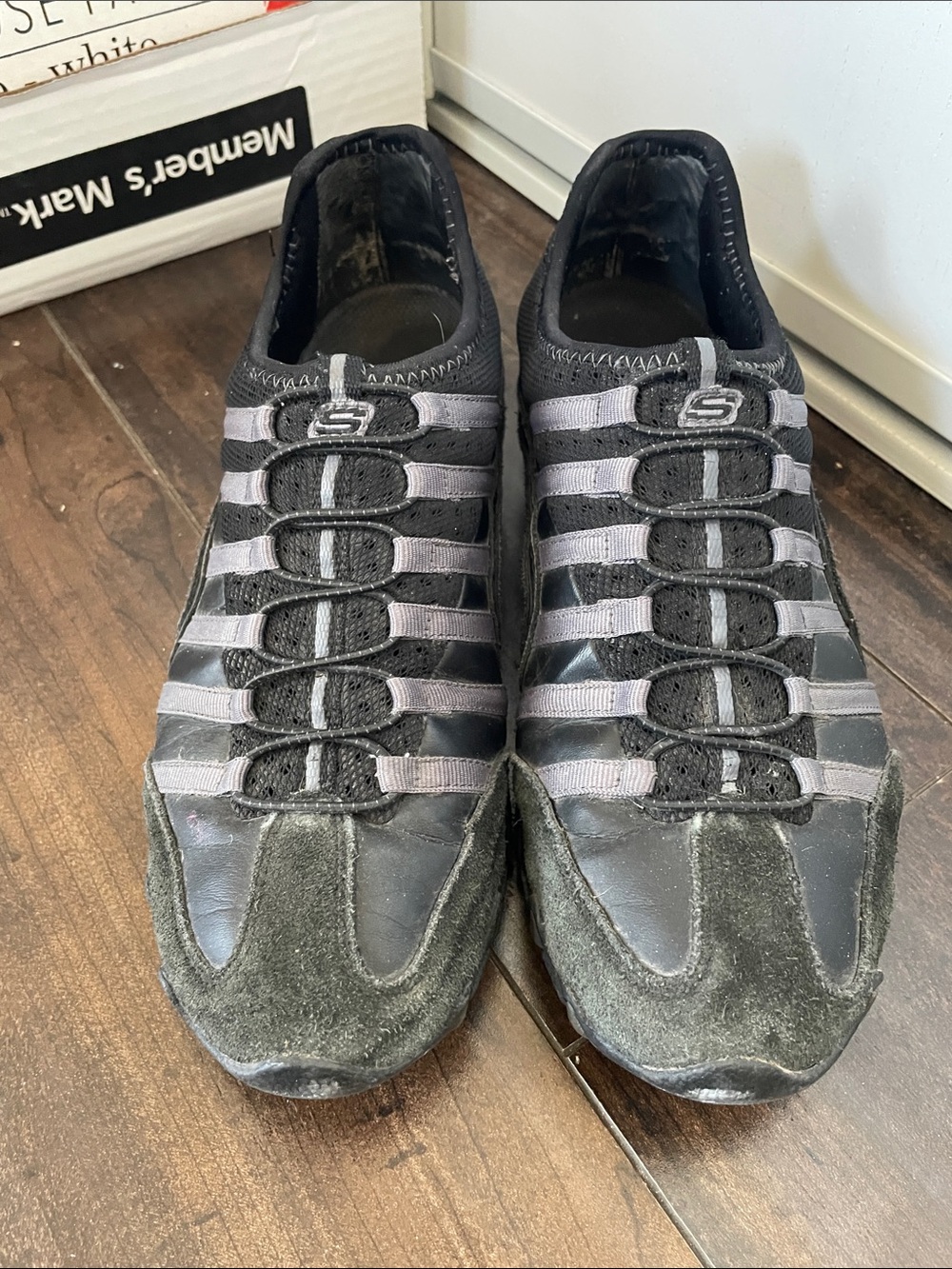 Skechers Black and Gray Slip-On Athletic Sneakers